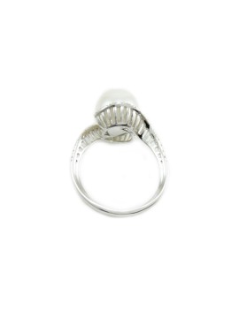 Thigh Ring white gold Australian pearl ring 10 mm with diamonds