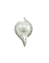 Women's white gold Australian pearl thigh ring 10 mm with diamonds