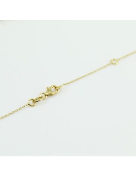 Collier femme en or jaune 18K avec perles polies et diamants fermoir mousqueton