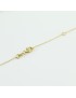 Collier femme en or jaune 18K avec perles polies et diamants fermoir mousqueton