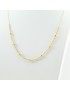 Women's yellow gold necklace with polished and diamond spheres