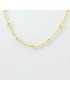 Women's yellow gold necklace with polished and diamond spheres