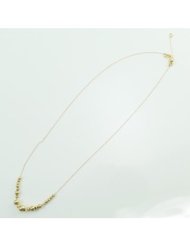 Collier femme en or jaune 18K avec sphères polies et satinées