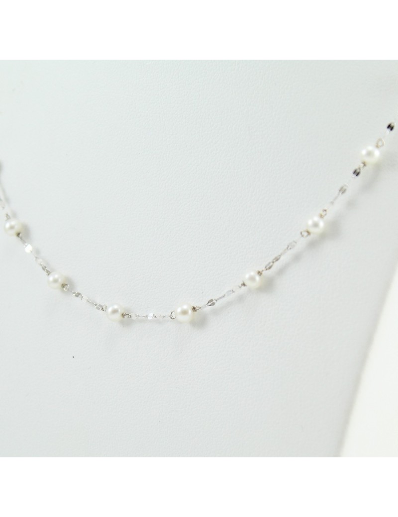 copy of Filo perle per collana Akoya giapponesi 8,5 / 9 Coscia bianco con  sfumature naturali