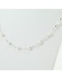 Women's white gold necklace with white fresh water pearls interspersed