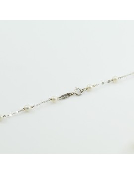 Women's necklace 3mm white natural pearls