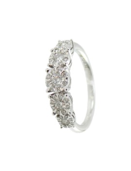 Mirco Visconti women's ring in white gold and diamond rosettes