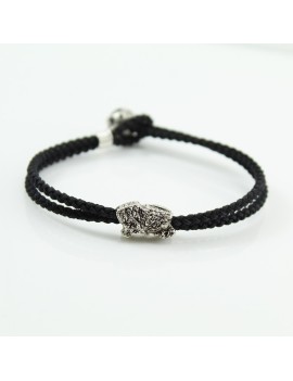 Men's bracelet with central Sardinia and silver button