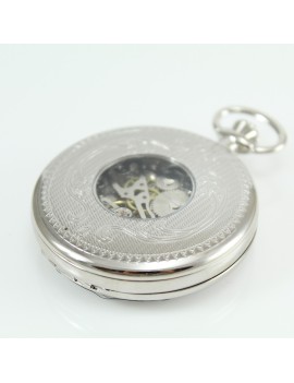 Lowell mechanical pocket watch manual winding 50 mm skeletonized