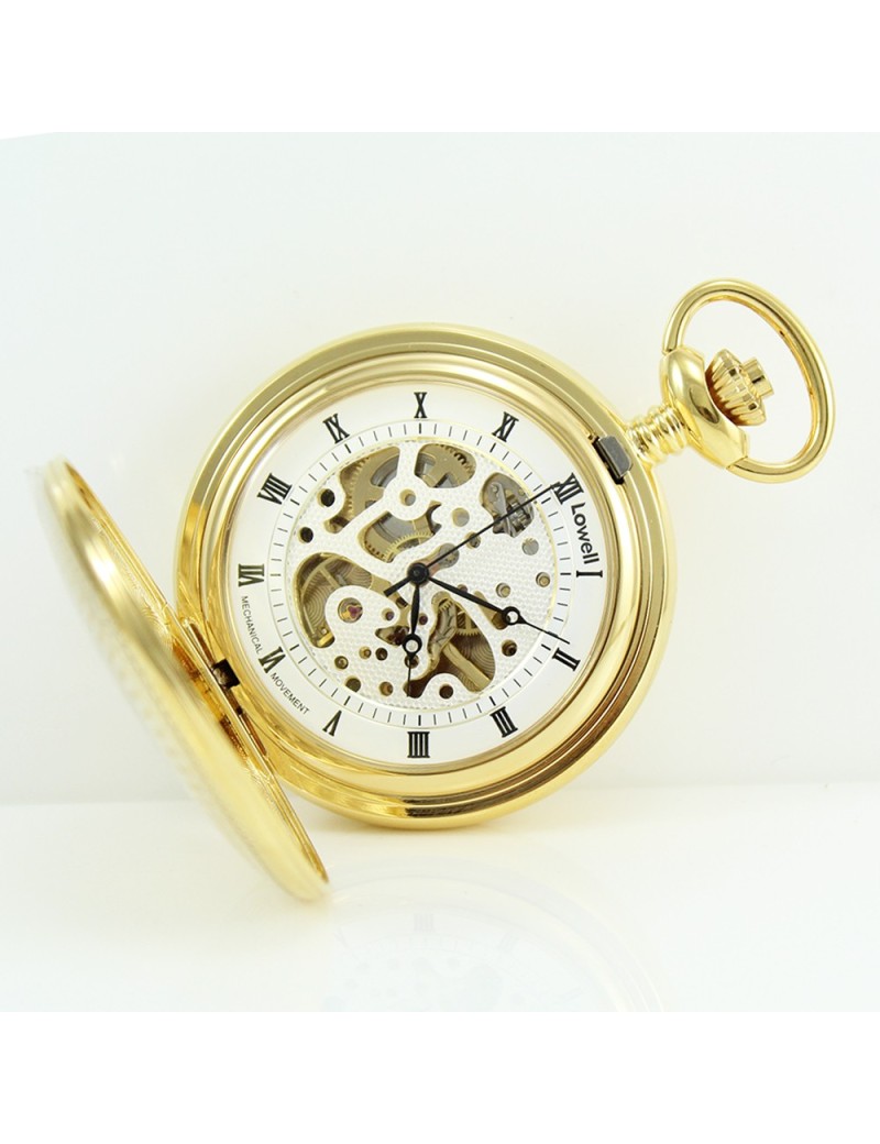 Orologio da tasca dorato meccanico carica manuale po8128g