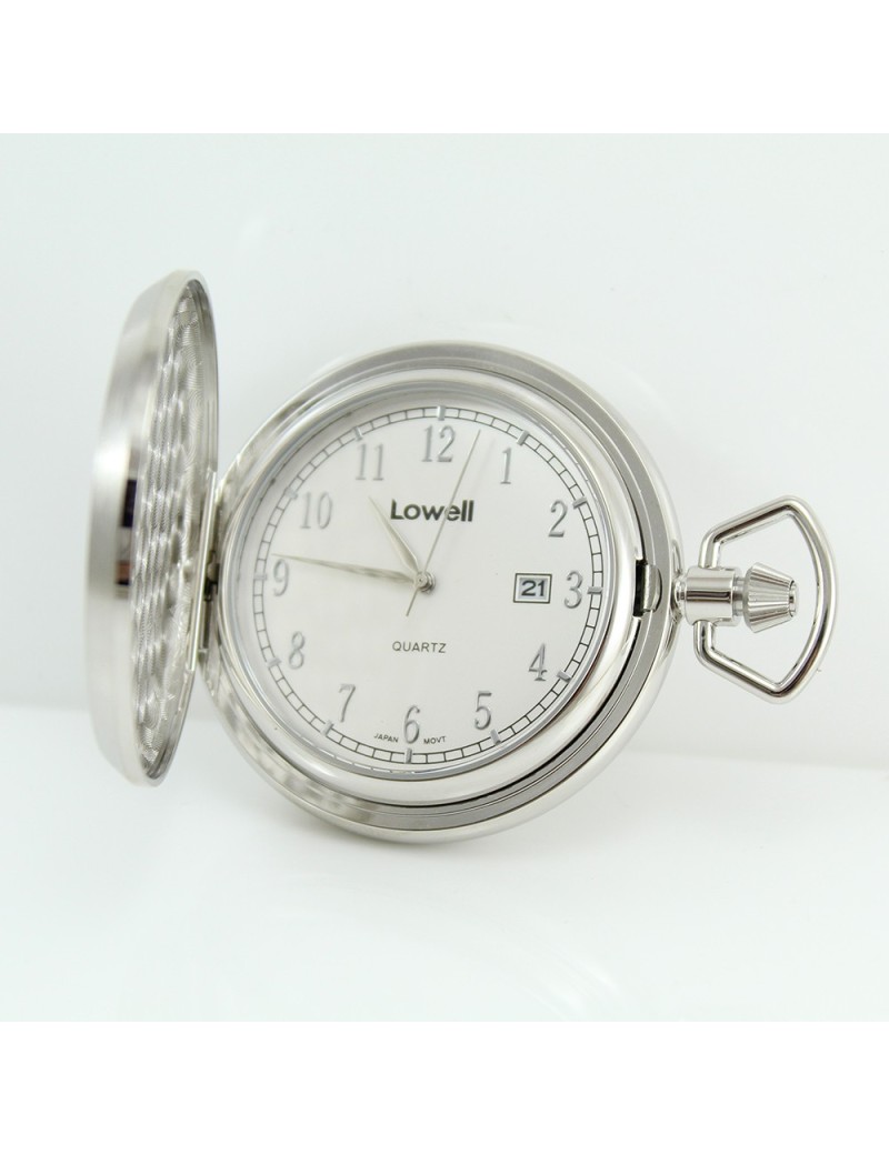 Lowell quartz pocket watch satin case customizable po8119sd