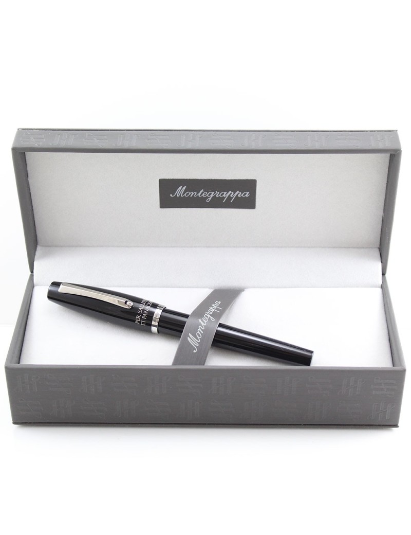 MONTEGRAPPA Penna roller Armonia nera minuterie acciaio