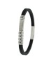 I Giampini rubber and steel bracelet with four engraved moors and black cubic zirconia