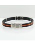 I Giampini rubber and steel bracelet with four engraved moors and orange cord