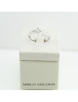 Mirco Visconti white gold women's solitaire ring with certified diamond