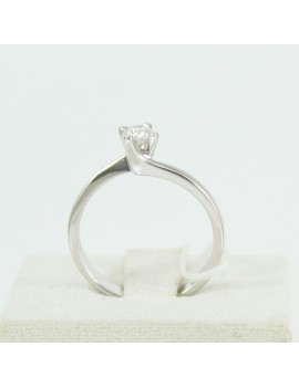 Mirco Visconti women's white gold solitaire ring with 0.23 carat diamond on griffe