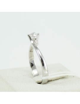 Mirco Visconti white gold women's solitaire model ring with certified diamond