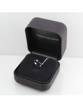 Mirco Visconti women's white gold solitaire ring with luxury box