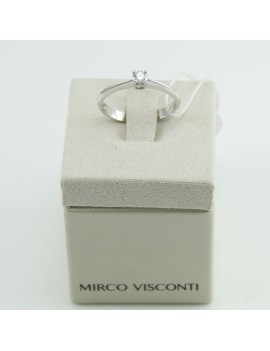 Mirco Visconti white gold women's solitaire ring with 015 carat diamond