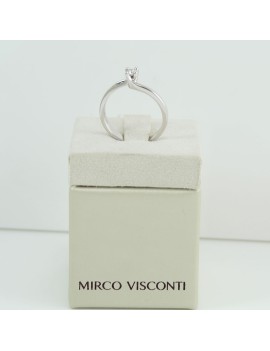 Mirco Visconti Anello donna solitario oro bianco con diamante 0.09