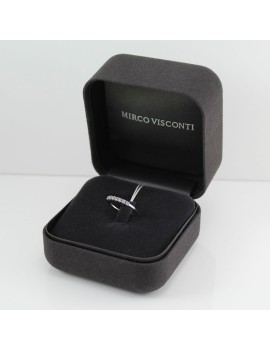 Mirco Visconti women's white gold ring with diamonds certified luxury packaging