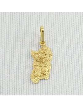 Pendentif en or jaune pour homme Sardaigne avec montagnes en relief