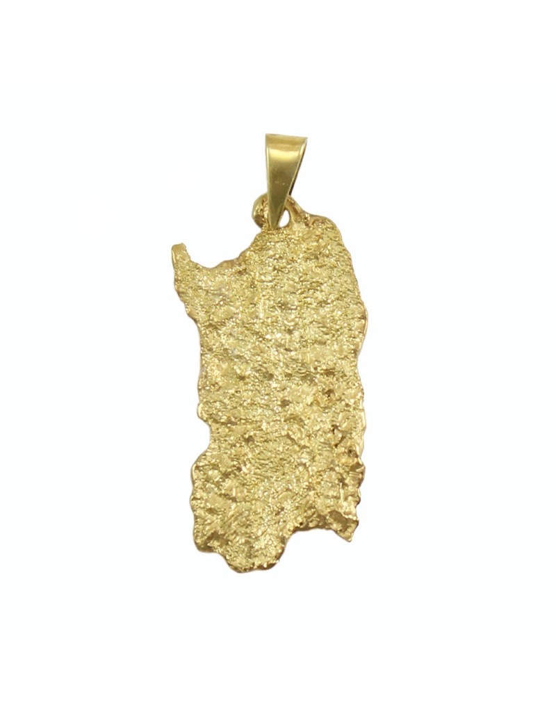 Pendentif Sardaigne pour homme en or jaune avec montagnes diamantées