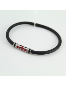 Sardinian four moors flag men's bracelet in silver with enamels