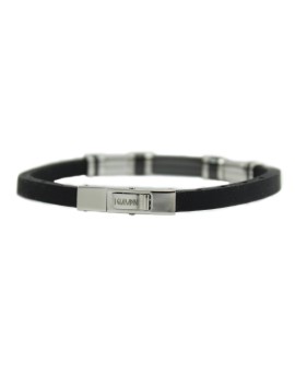 Bracciale Unisex in Gomma e Acciaio con Incisione Quattro Mori - I Giampini