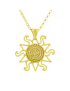 Collana Filigrana Sarda in Argento Dorato con Pendente Sole e Corbula – Artigianato Sardegna