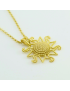 Collana Filigrana Sarda in Argento Dorato con Pendente Sole e Corbula – Artigianato Sardegna