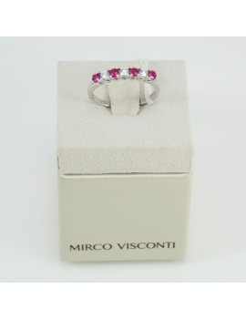 Bague en or blanc Mirco Visconti pour femme avec rubis birmans et diamants