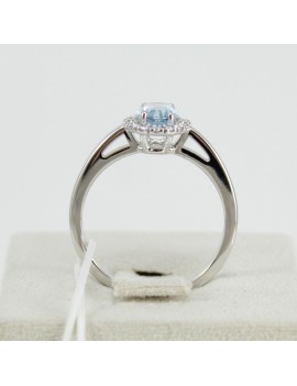 Mirco Visconti bague femme en or blanc avec aigue-marine et diamants lf437