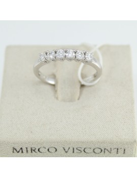 Bague en or blanc véritable Mirco Visconti pour femme avec 6 diamants