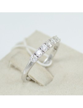 Mirco Visconti bague femme or blanc veretta avec 6 diamants latéraux