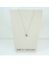 Collana donna Mirco Visconti in oro bianco con pendente smeraldo verde e diamanti