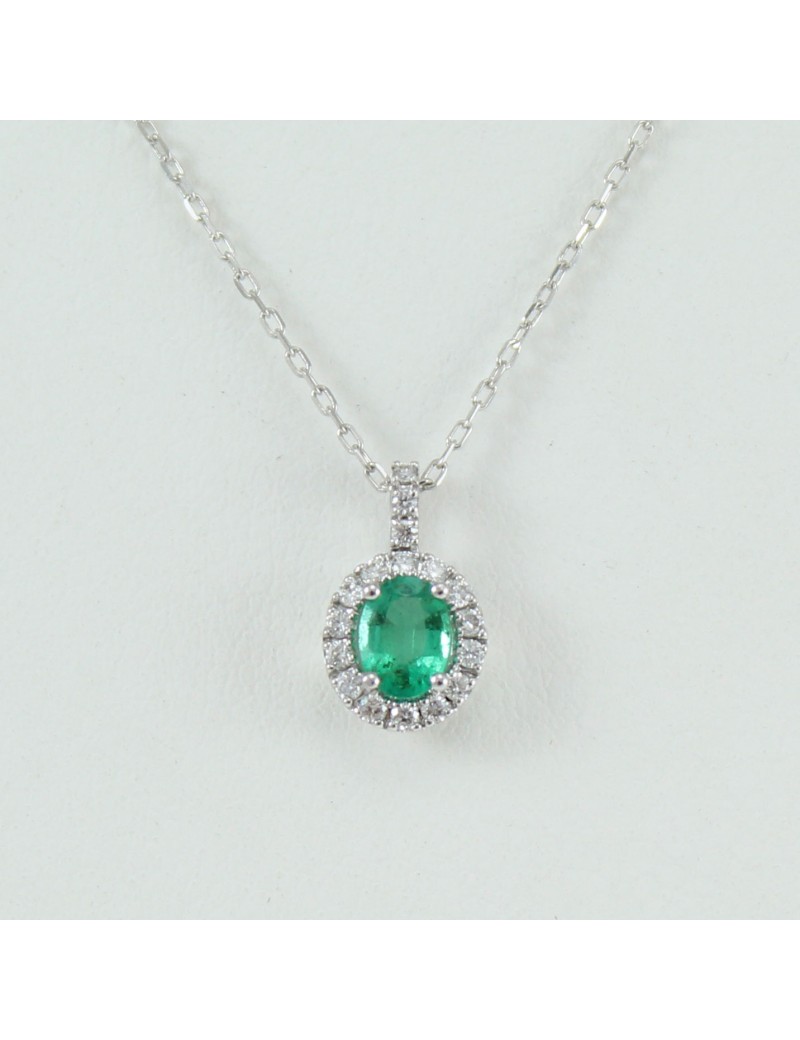 Collana donna Mirco Visconti in oro bianco con smeraldo e diamanti ab716 Collana donna Mirco Visconti in oro bianco con smeraldo e diamanti ab716