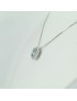 Collana donna in oro bianco con acquamarina ovale e diamanti Mirco Visconti