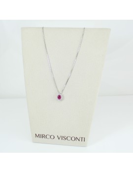 Mirco Visconti Gioielli collana oro bianco ciondolo rubino con diamanti
