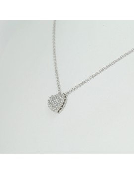 Cuore di diamanti in oro bianco girocollo P1237