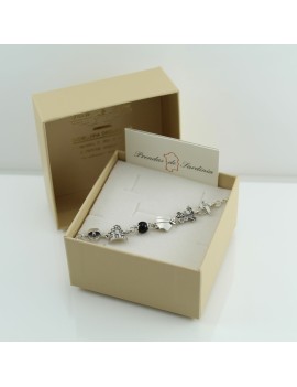 Bracciale donna coccu con simboli sardegna dea madre pavoncella moro nuraghe confezione