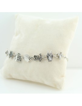 Bracciale sardo argento con moro pavoncella maschera boes dea madre