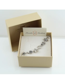 Bracciale sardo donna con simboli della sardegna