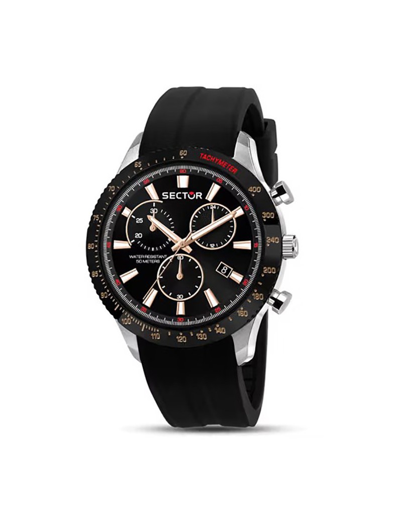 Sector Orologio uomo cronografo 270 cassa acciaio 45 mm cinturino silicone nero