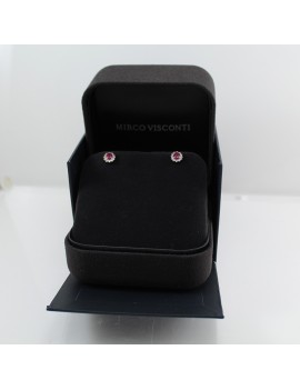 Boucles d'oreilles en or blanc avec rubis et diamants Mirco Visconti