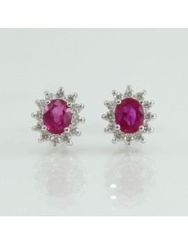 Mirco Visconti Orecchini donna in oro bianco con rubino e diamanti DL3S