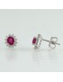 Orecchini donna con rubini e diamanti a perno in oro bianco Mirco Visconti laterale