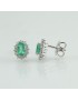 Orecchini donna in oro bianco a perno con Smeraldo e diamanti Mirco Visconti