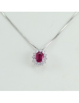 Collana donna Mirco Visconti in oro bianco con rubino e diamanti DL5