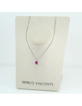 Mirco Visconti collana in oro bianco con ciondolo rubino e diamanti DL5